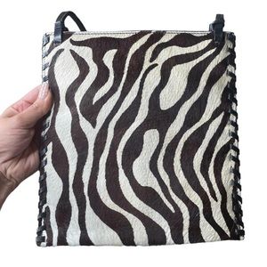 Fossil Zebra Print Calf Hair Leather Crossbody Bag